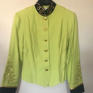 Embellished lime and navy jacket